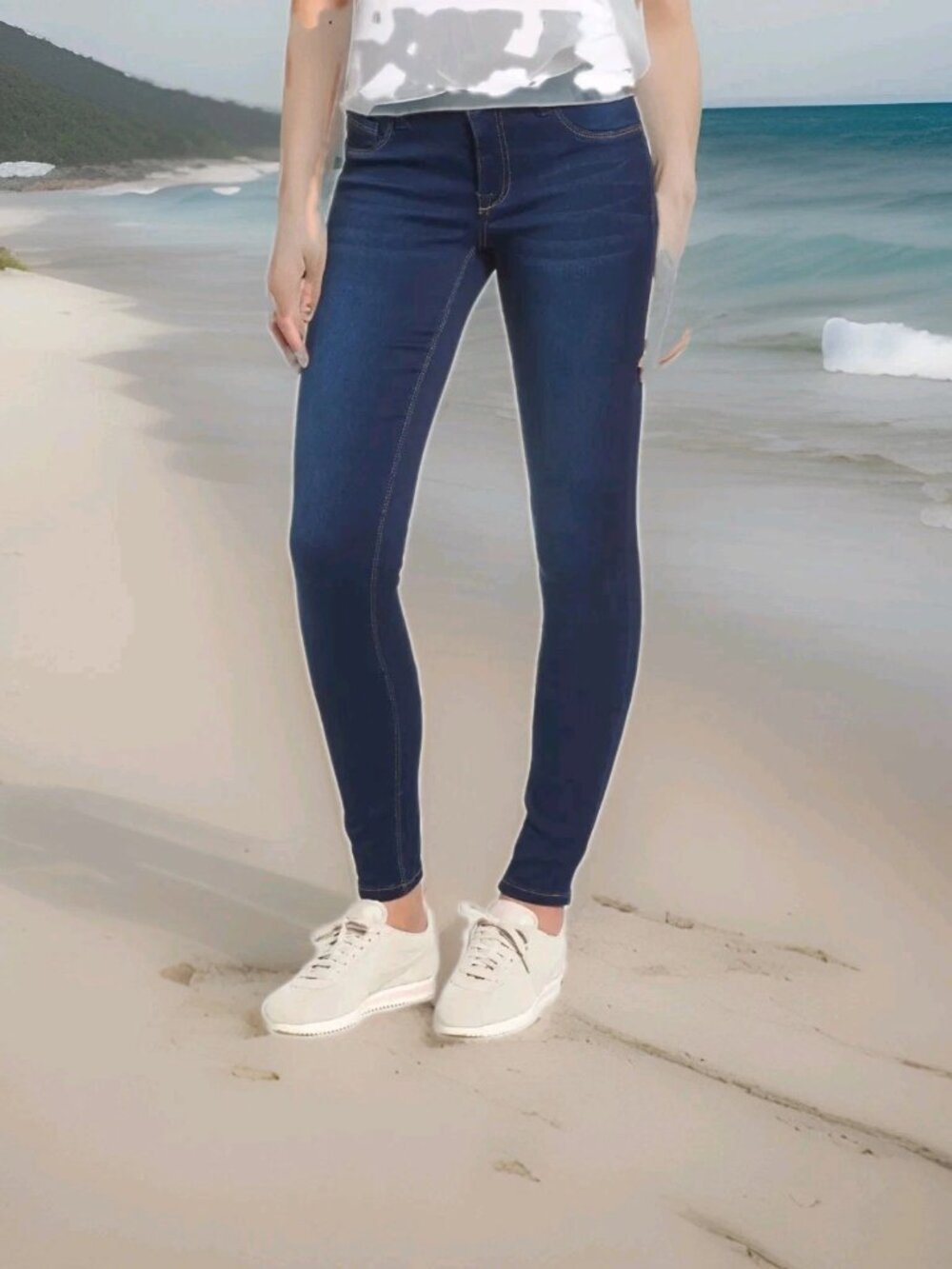 Women's 1822 Denim Adrianna Skinny Jeans Dark Wash Stretch Mid Rise Size 12